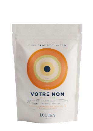 Exemple de visuel de packaging pour un café spécialité au nom de votre café, hôtel ou restaurant