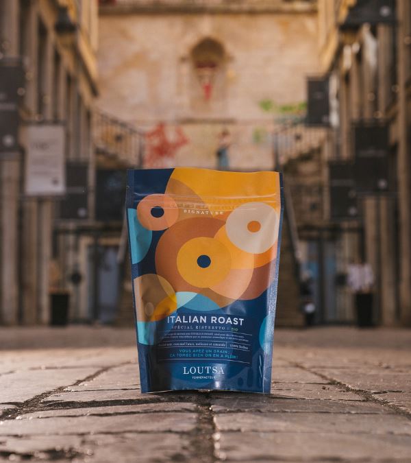 Café ITALIAN ROAST BIO. CAFE GRAIN LOUTSA Torréfacteur 