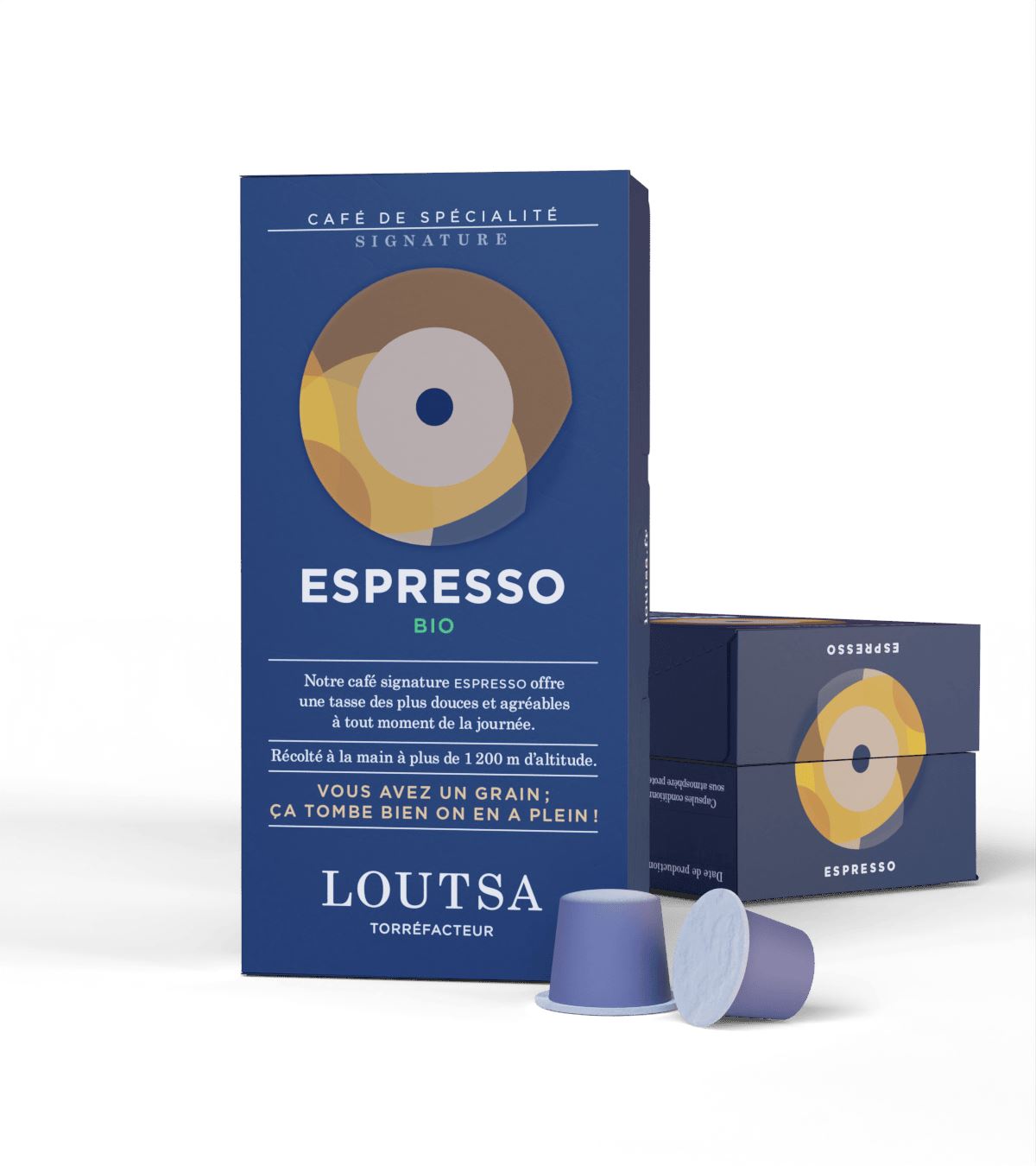 Capsules ESPRESSO BIO CAPSULES LOUTSA Torréfacteur stock 